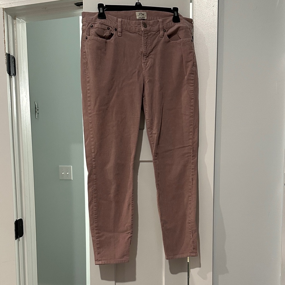 J. Crew Toothpick Corduroy Pants in Dusty Rose